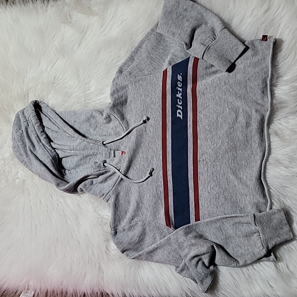 Dickies Gray Crop Pullover Hoodie Size Medium - Picture 1 of 9